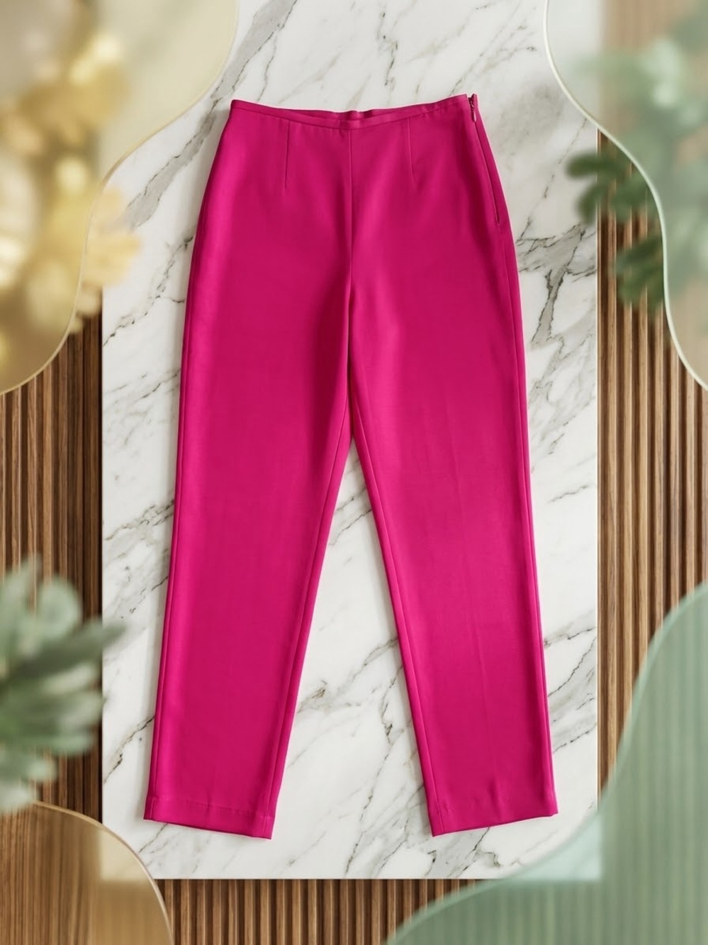 Dana Buchman Straight-Leg Pants in Bright Fuchsia hot pink